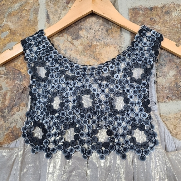 NWT Rozae Nichols M MEDIUM Metallic Button Mini Dress - Picture 5 of 10